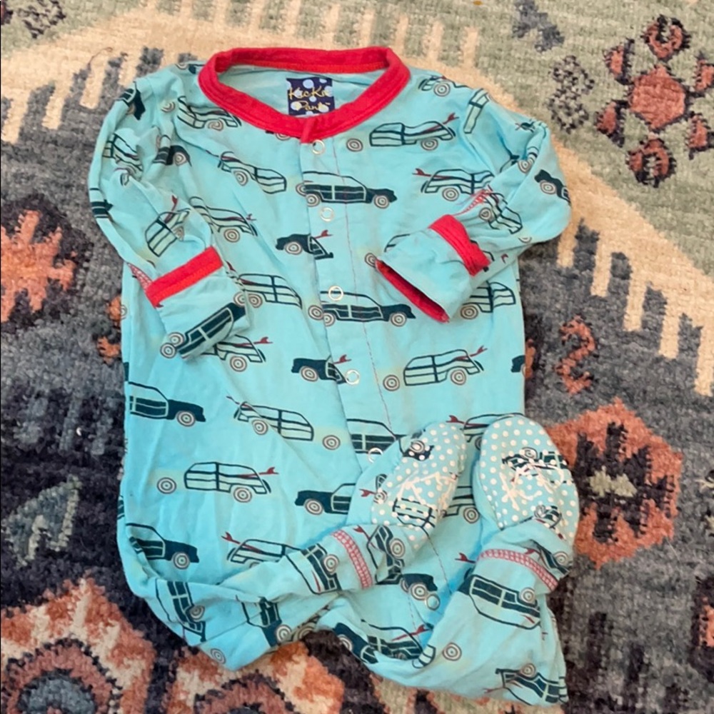 Kickee pants footie pajamas woody surf print